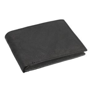 PASSAGE Black Genuine Leather RFID Bi-Fold Wallet